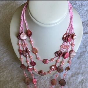 ✨NEW✨Baby Pink Mother of Pearl Layered Necklace